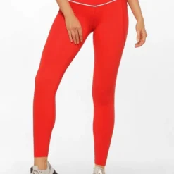 Lorna Jane Fast Pace Recycled Full Length Leggings - Hot Tomato