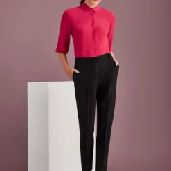 Biz Collection Womens Bandless Elastic Waist Pant