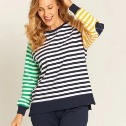 Goondiwindi Cotton Womens Multi Stripe Sweatshirt 7 Goondiwindi Cotton Womens Multi Stripe Sweatshirt -Scotch & Soda Sales Shop 3280 3MultiA