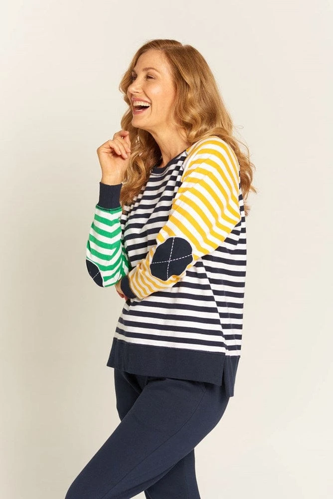 Goondiwindi Cotton Womens Multi Stripe Sweatshirt 3 Goondiwindi Cotton Womens Multi Stripe Sweatshirt