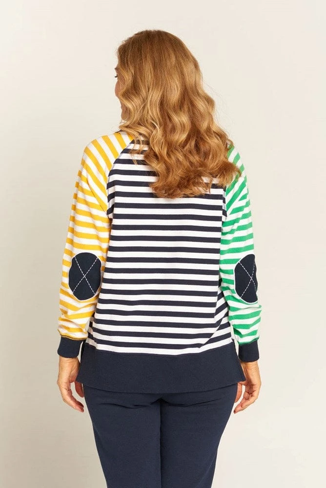 Goondiwindi Cotton Womens Multi Stripe Sweatshirt 4 Goondiwindi Cotton Womens Multi Stripe Sweatshirt - Image 2