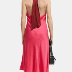 Scotch & Soda Womens Midi Halter Dress With Scarf