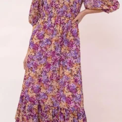 Kachel Womens Camile Frill Hem Maxi Dress