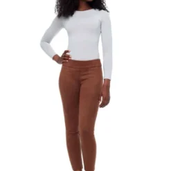 Up Pants Vegan Suede Slim Pant -Scotch & Soda Sales Shop 67580 TABACCO6874 698x1000 1