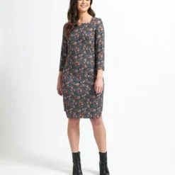 Foil Womens Notch One Up Dress-Printed