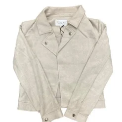 Foil Womens Alpha Biker Jacket -Scotch & Soda Sales Shop FO7299 OYSTER