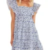 Minkpink Ithica Ruffled Mini Dress - Blue/White -Scotch & Soda Sales Shop MG2301467