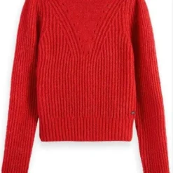 Scotch & Soda Womens Crewneck Pullover With Puffed Sleeves
