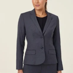 NNT Womens Sharkskin 2 Button Mid Length Detail Jacket