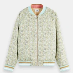 Scotch & Soda Womens Printed Reversible Apadded Bomber Jacket