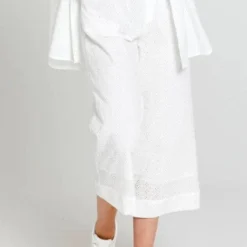 Sass Womens Sofia Embroidered Wide Leg Pant