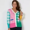 Gordon Smith Womens Check Knit Cardigan