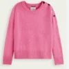 Scotch & Soda Womens Relaxed Fit Pullover With Button Detail